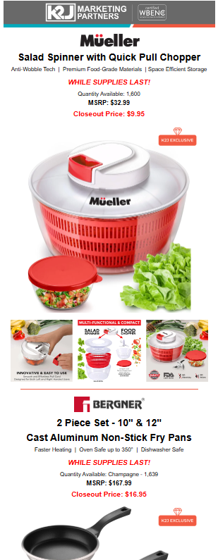 Exclusive Kitchen Closeouts - Salad Spinner & Fry Pan Set