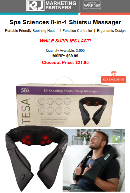 Spa Sciences Shiatsu Massager Exclusive
